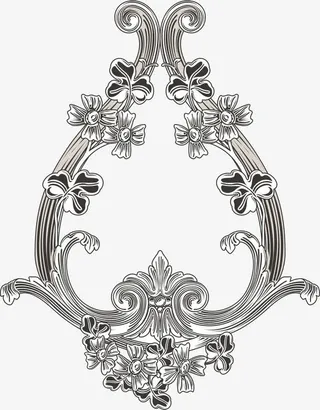 欧式复古花纹边框装饰元素免抠