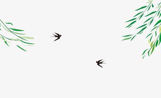 春天燕子柳叶春风拂柳高清下载免抠