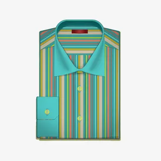 蓝色条纹男士衬衣免抠