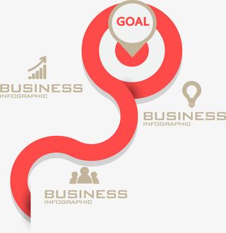 红色标靶目标实现流程免抠