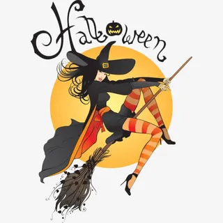 卡通美丽的女巫免抠