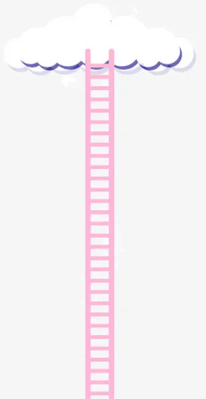 卡通云朵与天梯背景矢量素材