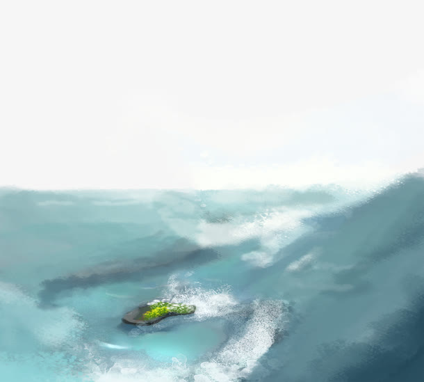 蓝色大海浪漫魅力免抠