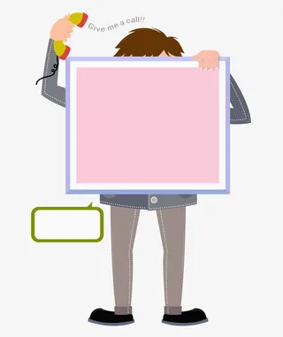 拿卡片的接电话的男士免抠