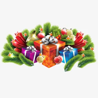 圣诞节松树枝免抠