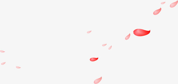 渐变红色花瓣免抠