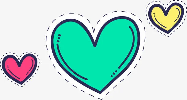 卡通手绘爱心免抠