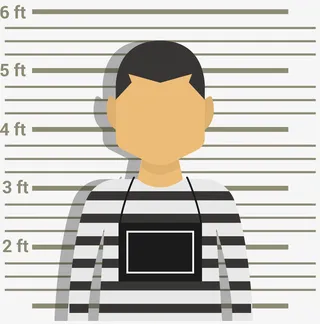 条纹卡通风格犯罪矢量免抠
