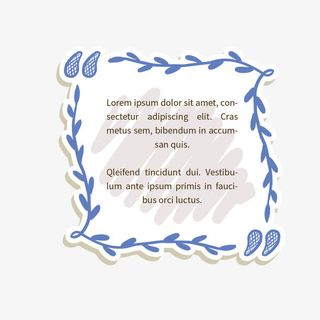 蓝紫色树叶框免抠