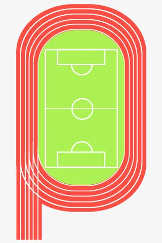 卡通的田径场地插画免抠