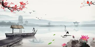 中国古诗词学校文化高清复古中国风背景