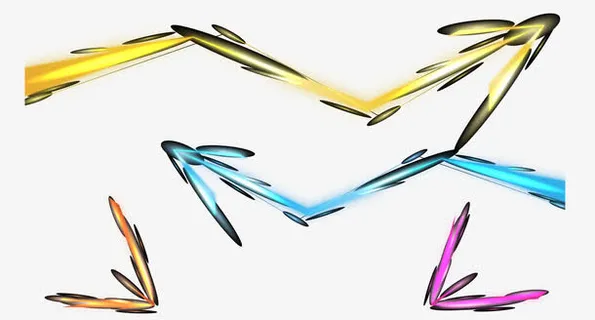 彩色折线箭头免抠