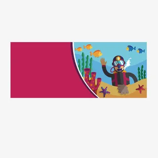 矢量潜水标签横幅免抠