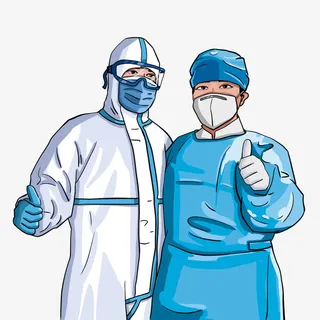疫情中医护工作者鼓励原创手绘卡通免抠