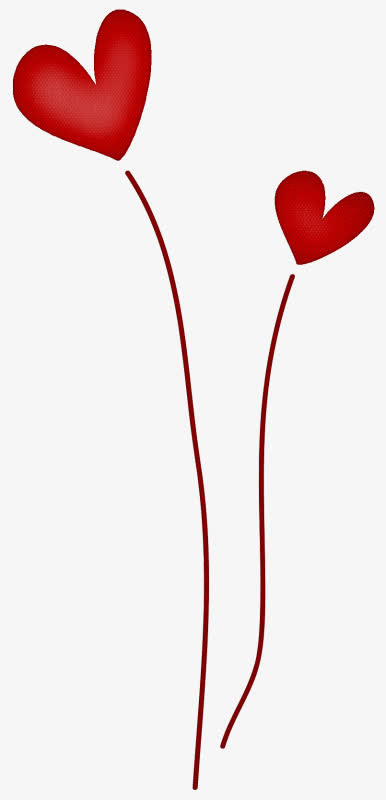 红心心形气球漂浮免抠