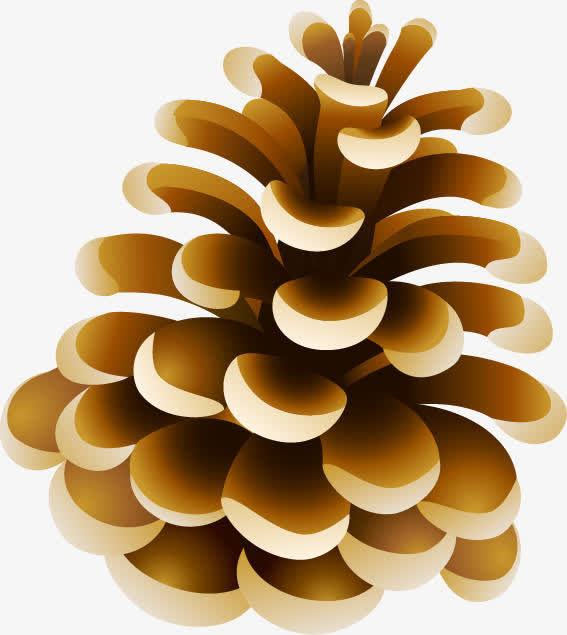 手绘抽象松果图案免抠
