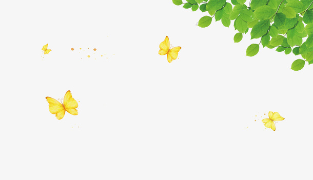 春天绿色树叶元素免抠