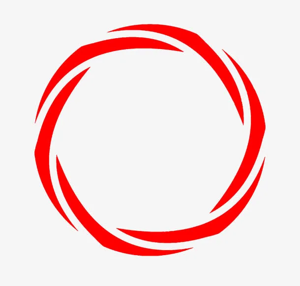 手绘红色圆圈免抠