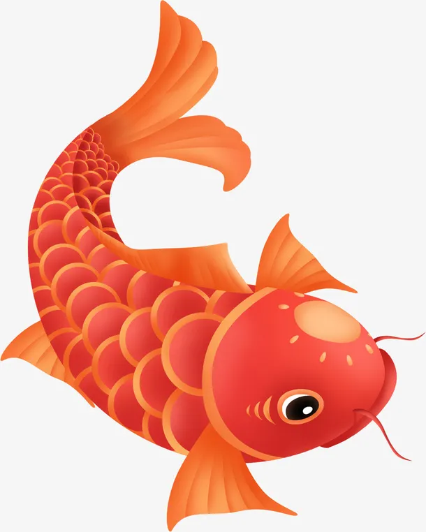年货节鱼大红色免抠