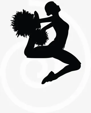 黑色跳啦啦操的女孩免抠