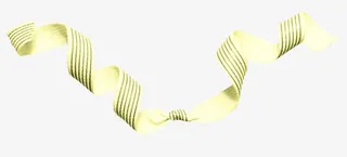 黄色彩带漂浮免抠