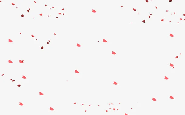 红色飘落花瓣团队免抠