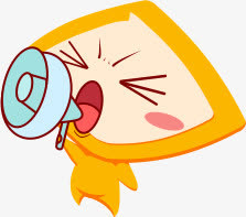 免抠透明黄色小人喇叭免抠