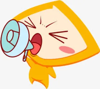 免抠透明黄色小人喇叭免抠