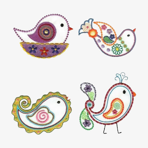 刺绣卡通贴布孵蛋鸟免抠