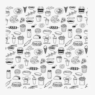 矢量手绘美食集锦免抠