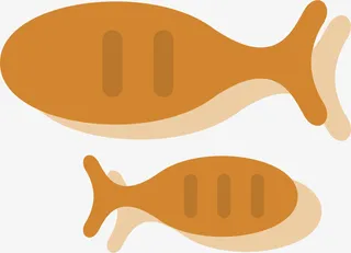 咖啡色扁平鱼型饼干免抠