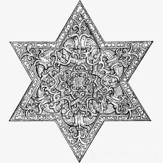 伊斯兰风格的六角形黑白图案免抠