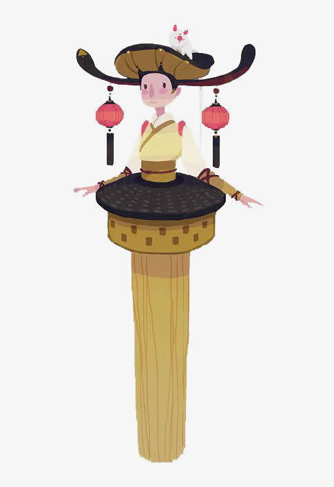 游戏人设灯笼女妖免抠