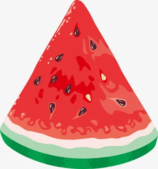 手绘矢量水果西瓜免抠