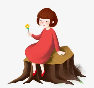 手绘人物母亲节插画插图怀孕的妈免抠