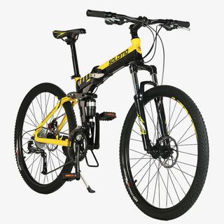 黑色山地折叠自行车免抠