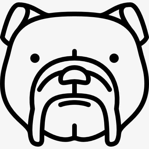 斗牛犬的头图标免抠
