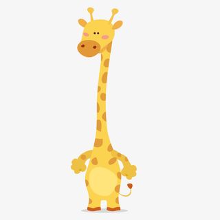 卡通黄色长颈鹿矢量图免抠