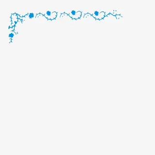 蓝色小花边框免抠