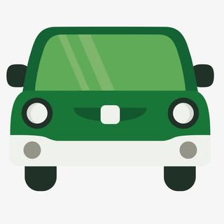 矢量绿色出租车车头扁平车免抠