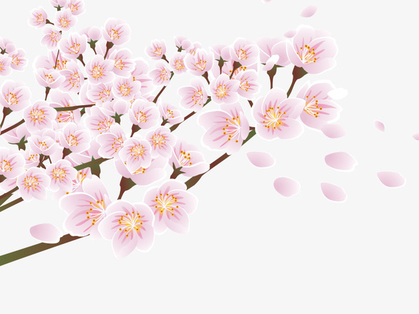 桃花盛开免抠