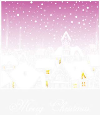 雪花插画矢量素材,雪花,插画,房屋免抠