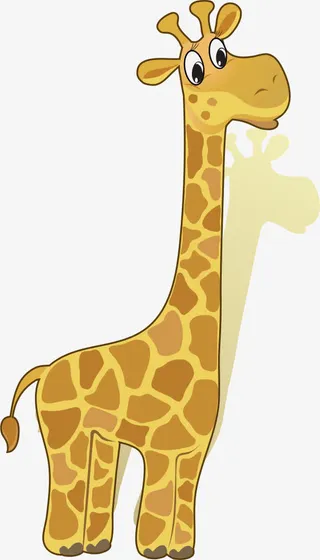 手绘长颈鹿免抠