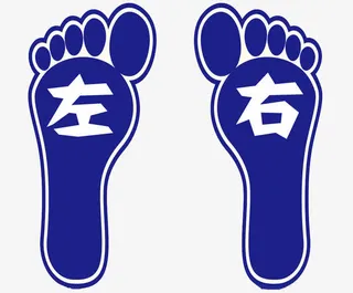 蓝色左右脚图免抠