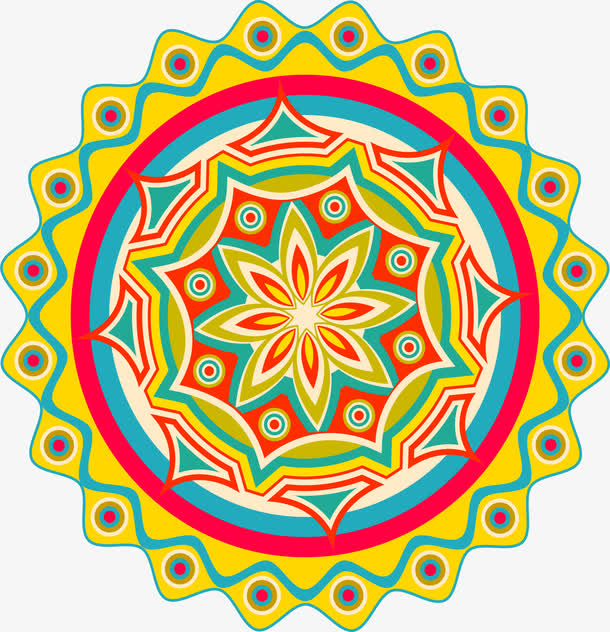 黄色花纹图案免抠
