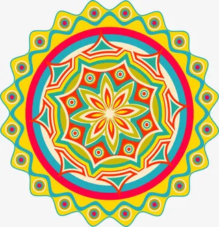 黄色花纹图案免抠