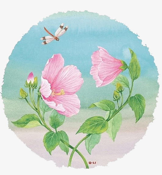 手绘唯美花免抠