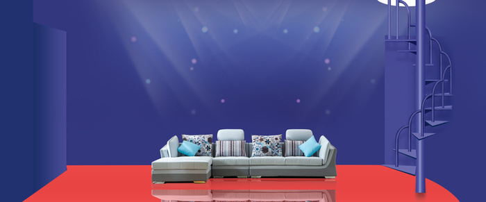 618家装建材大促销灯光紫色背景高清