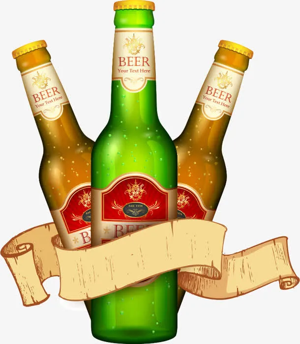 三个啤酒瓶免抠