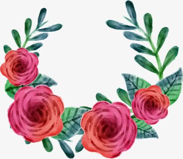 手绘花环免抠